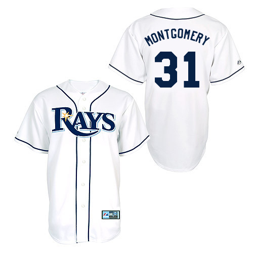 Mike Montgomery #31 Youth Baseball Jersey-Tampa Bay Rays Authentic Home White Cool Base MLB Jersey